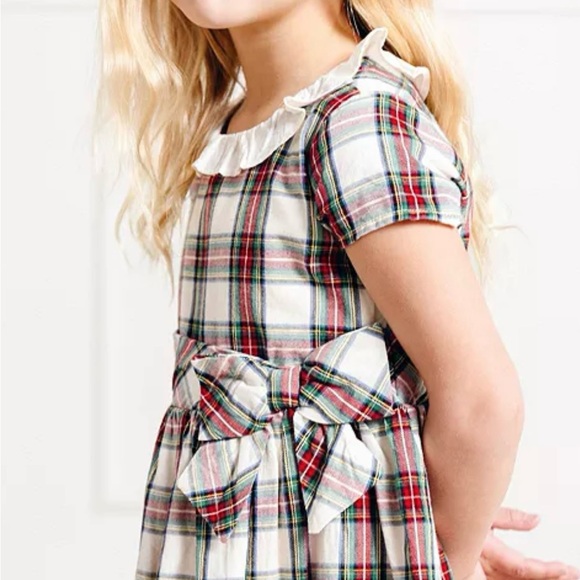 Charming Plaid Holiday Dress with Bow Detail - Picture 2 of 5